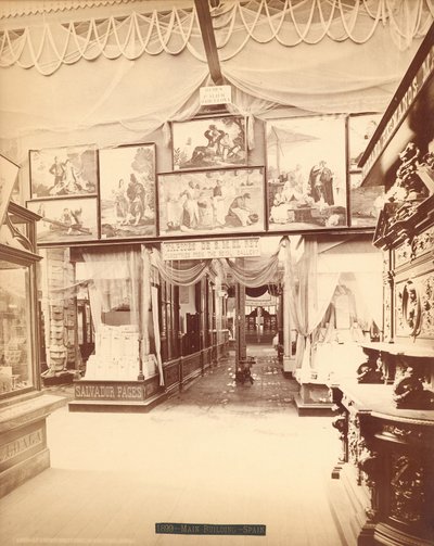 Ansicht des Hauptgebäudes im spanischen Abschnitt der Centennial Exposition von Centennial Photographic Co.