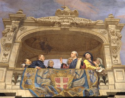 Macchiavelli, A. Gentili, Pier Capponi und Cavour (Detail) von Cesare Mariani