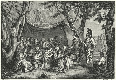 Die Königinnen von Persien zu Füßen Alexanders (Stich) von Charles (after) Le Brun