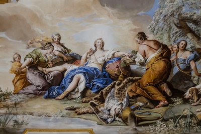 Ruhe der Diana unter den Nymphen (Il riposo di Diana tra le Ninfe), Fresko von Charles André van Loo
