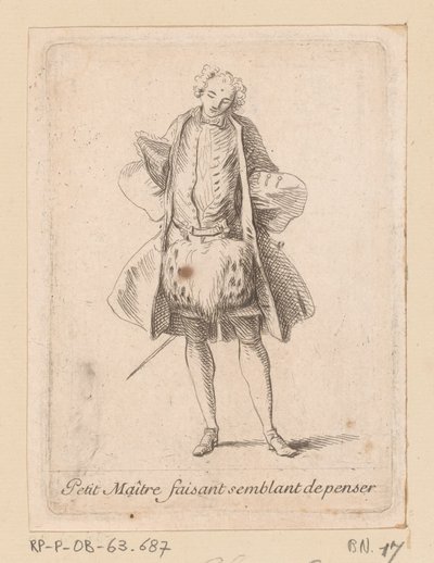 Stehender Edelmann von vorne gesehen
Figuren der Mode (Serientitel) von Charles Antoine Coypel