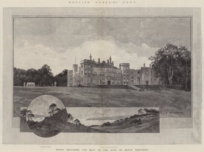 Englische Häuser, Mount Edgcumbe, der Sitz des Earl of Mount Edgcumbe von Charles Auguste Loye