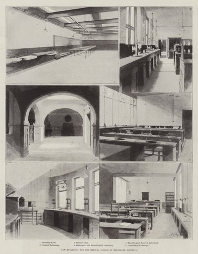 Neue Gebäude für die medizinische Fakultät am Middlesex Hospital von Charles Auguste Loye