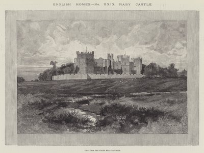 Raby Castle, Blick von den Feldern in der Nähe der Straße von Charles Auguste Loye