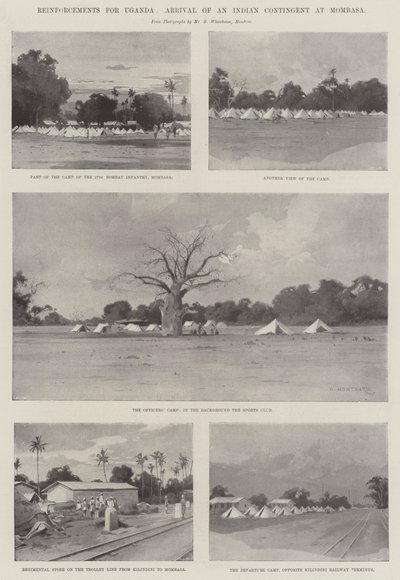 Verstärkungen für Uganda, Ankunft eines indischen Kontingents in Mombasa von Charles Auguste Loye