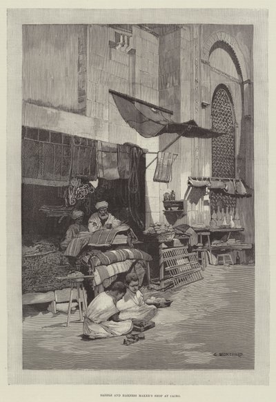 Sattel- und Geschirrherstellerladen in Kairo von Charles Auguste Loye