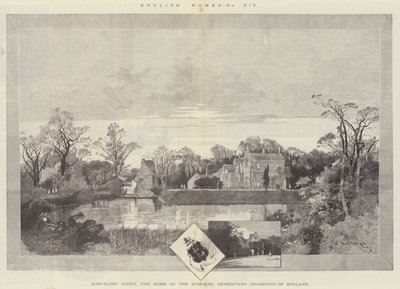 Scrivelsby Court, das Zuhause der Dymokes, Erbchampions von England von Charles Auguste Loye