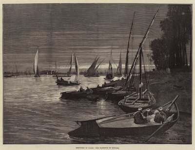 Skizzen in Kairo, der Hafen von Boulak von Charles Auguste Loye