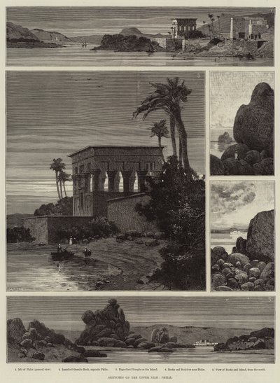 Skizzen am oberen Nil, Philae von Charles Auguste Loye