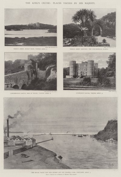 Die Kreuzfahrt des Königs, besuchte Orte von Seiner Majestät von Charles Auguste Loye