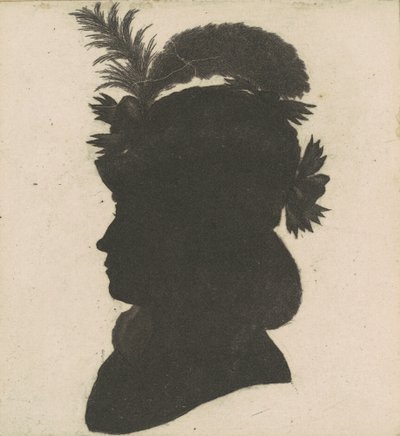Unbekannte weibliche Silhouette von Charles B. J. Févret de Saint Mémin