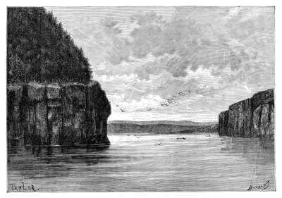 Der Fluss Angara, unterhalb der Padunskiy-Stromschnellen, Sibirien, Russland, 1895 von Charles Barbant
