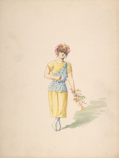 Kostüm für einen Jugendlichen in Gelb und Blau, o.D. von Charles Bianchini