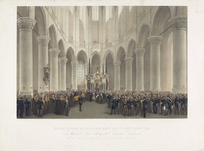 Feierliche Beisetzung in der Großen Kirche in Delft, 17. März 1865, von Ihrer Majestät Anna Paulowna Königin-Mutter der Niederlande, geboren Großfürstin von Russland von Charles Billoin