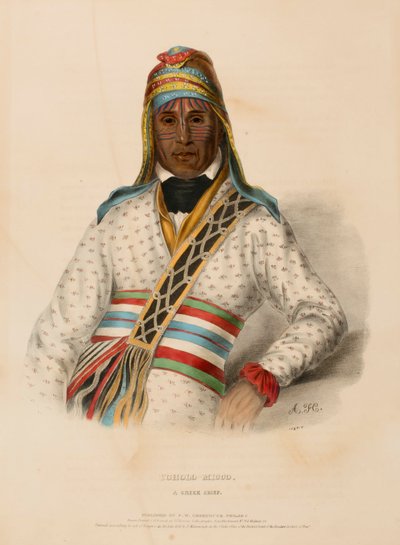 YOHOLO-MICCO. Ein CREEK-Häuptling, aus der Geschichte der Indianerstämme Nordamerikas von Charles Bird King
