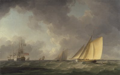 Kutter bei frischer Brise hart am Wind, mit anderen Schiffen von Charles Brooking