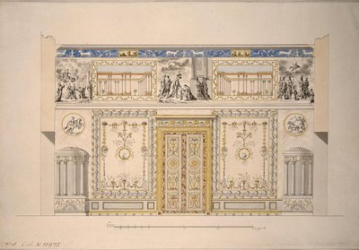Entwurf für den Lyons Hall Gelben Salon im Großen Palast von Zarskoje Selo, frühe 1780er Jahre von Charles Cameron