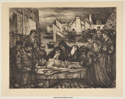 Schmerz im Land des Meeres oder Die Opfer des Meeres (Probe b) von Charles Cottet