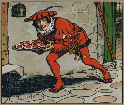 Er stahl diese Torten (Farblithografie) von Charles Crombie