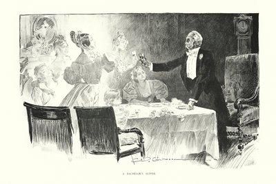 Ein Junggesellenabendessen (Lithographie) von Charles Dana Gibson