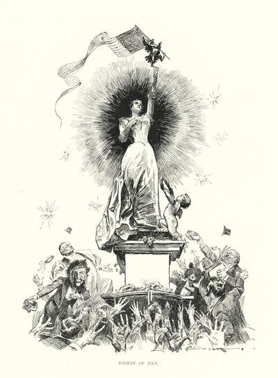 Vierter Juli (Lithographie) von Charles Dana Gibson