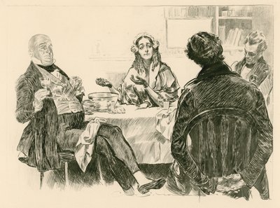 Mr und Mrs Micawber, David Copperfield und Traddles von Charles Dana Gibson