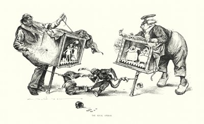 Die rivalisierenden Opern (Lithographie) von Charles Dana Gibson