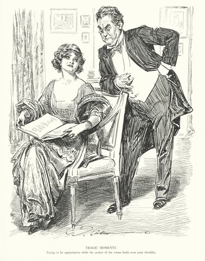 Tragische Momente, versuchen dankbar zu sein, während der Autor der Verse über Ihre Schulter schaut von Charles Dana Gibson
