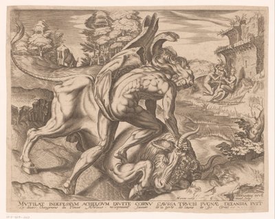 Herkules bezwingt den Stier von Kreta von Charles David
