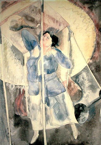 Frau mit Boxsack von Charles Demuth