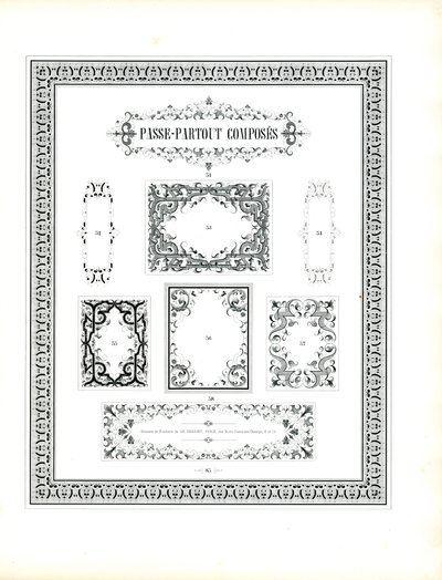 Zusammengesetzte Rahmen und dekorative Bordüren von Charles Derriey