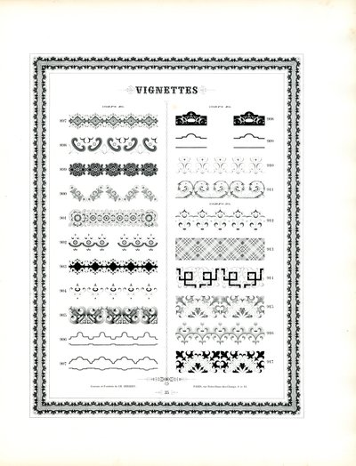 Elegante typografische Zierelemente von Charles Derriey