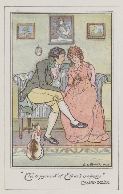 Illustration für Sense and Sensibility von Jane Austen von Charles Edmund Brock