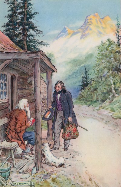 Illustration für The Great Stone Face von Nathaniel Hawthorne von Charles Edmund Brock