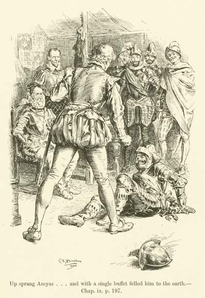 Illustration für Westward Ho! von Charles Kingsley (Gravur) von Charles Edmund Brock