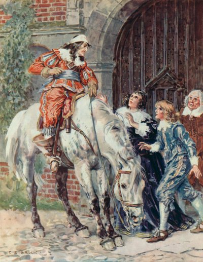 "Wir haben eine Niederlage erlitten", Szene aus Outwitted (Farblithografie) von Charles Edmund Brock