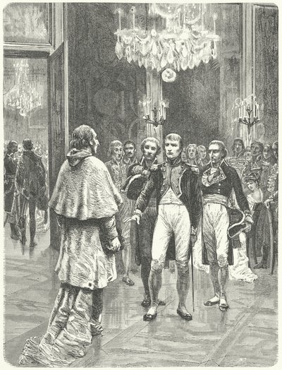 Napoleon empfängt Kardinal Ercole Consalvi im Tuilerienpalast, Paris von Charles Edouard Delort