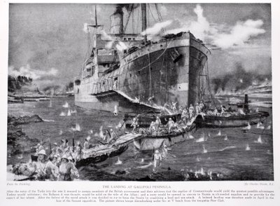 Die Landung auf der Halbinsel Gallipoli, Illustration aus 