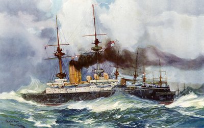 Die Mars in der Kanalflotte, 1901 von Charles Edward Dixon