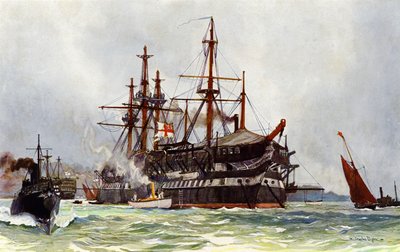 Die Alte Unversöhnliche (Duguay Trouin) in Devonport, 1901 von Charles Edward Dixon