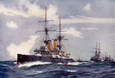 Die Rache führt die Lee-Linie des Reservegeschwaders, 1901 von Charles Edward Dixon