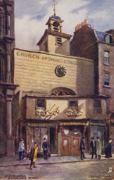 Kirche St. Ethelburga, Bishopsgate Street, London von Charles Edwin Flower