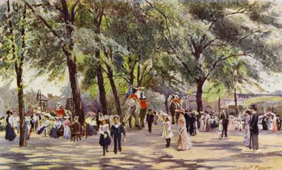 Londoner Zoo: Broad Walk mit Elefanten von Charles Edwin Flower