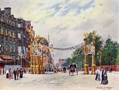 Piccadilly im Juni 1902 von Charles Edwin Flower