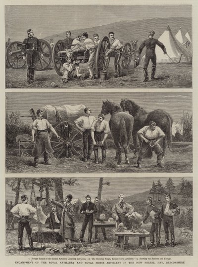 Lager der Royal Artillery und Royal Horse Artillery im New Forest, Hay, Breconshire von Charles Edwin Fripp