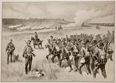 Die City of London Imperial Volunteers unterstützen General Hamiltons linke Flanke in der Aktion bei Doornkop am 29. Mai 1900 von Charles Edwin Fripp