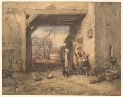 Ein Bauernhof von Charles Emile Jacque