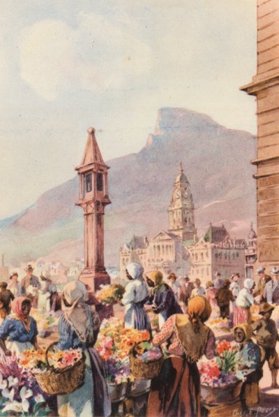 Südafrika: Blumenverkäufer, Kapstadt von Charles Ernest Peers