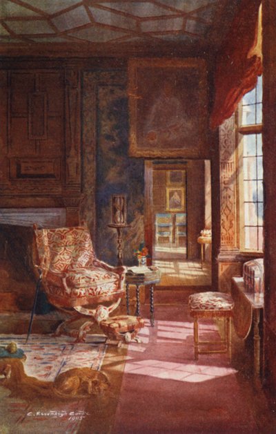 Knole House: Spangled Schlafzimmer, Tür von Charles Essenhigh Corke