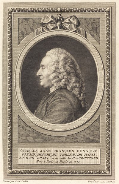 Charles Jean Francois Henault von Charles Etienne Gaucher after Charles Nicolas Cochin II